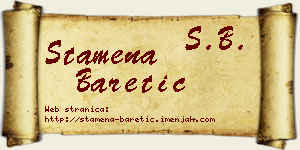 Stamena Baretić vizit kartica